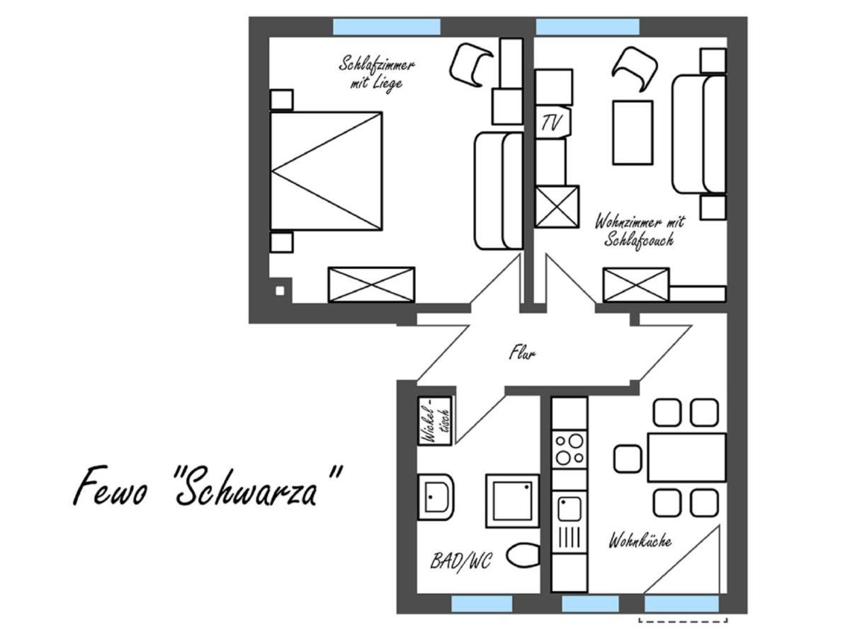 Appartement Feriengut Dietzsch à Poritzsch Chambre photo
